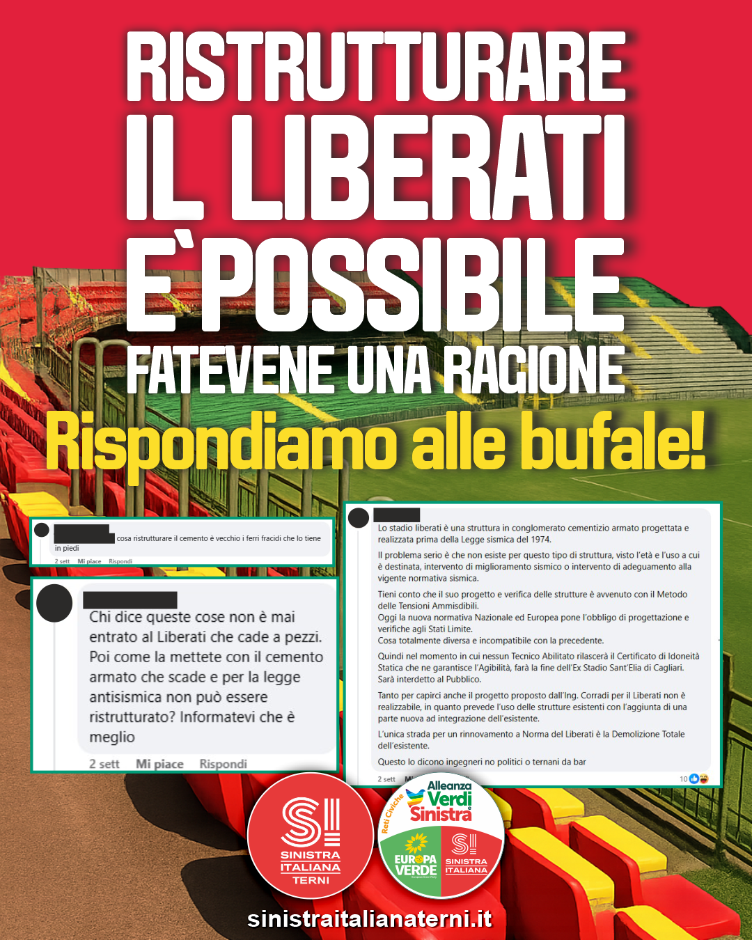 Ristrutturare lo Stadio Liberati si può