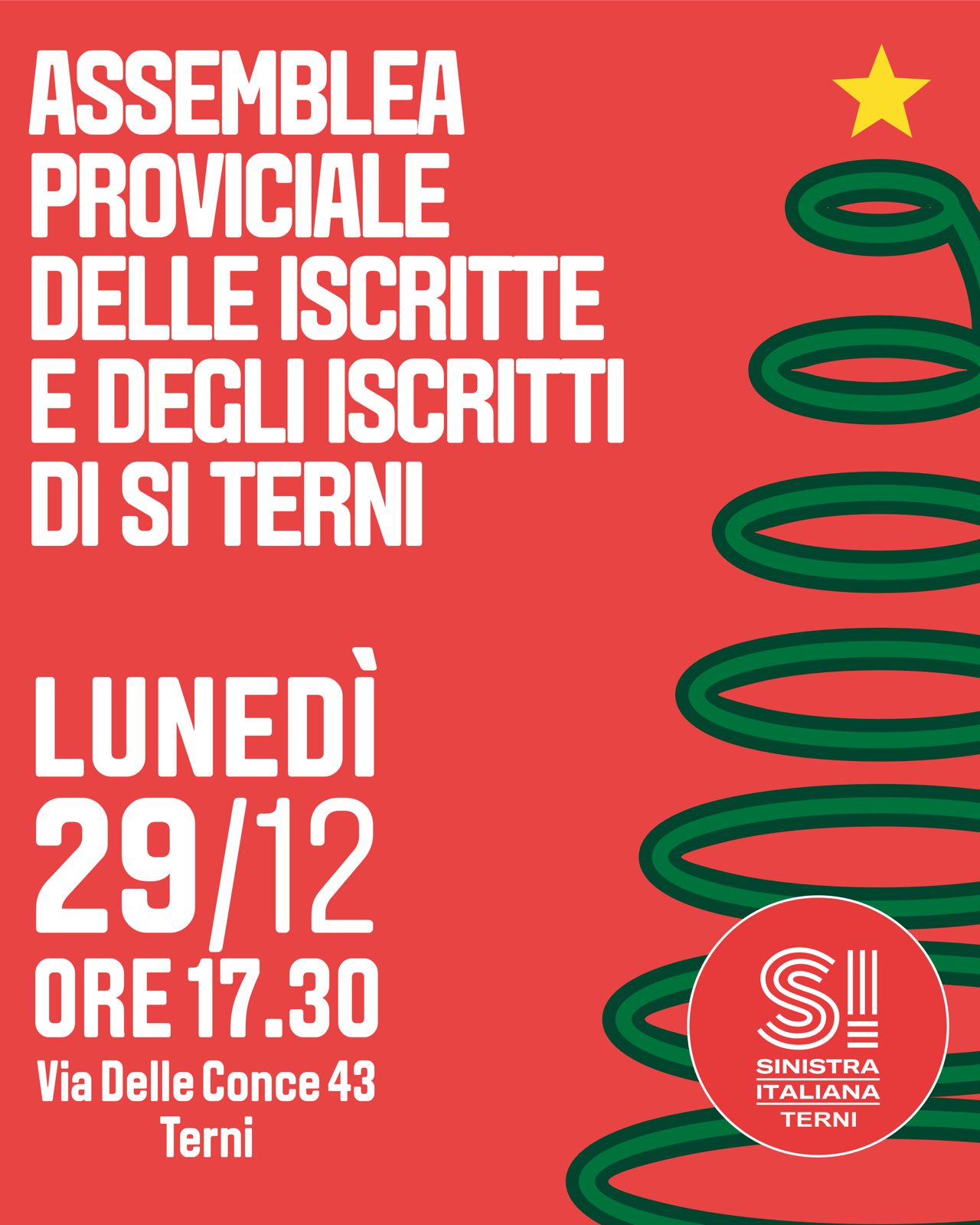 Assemblea provinciale a Narni Scalo
